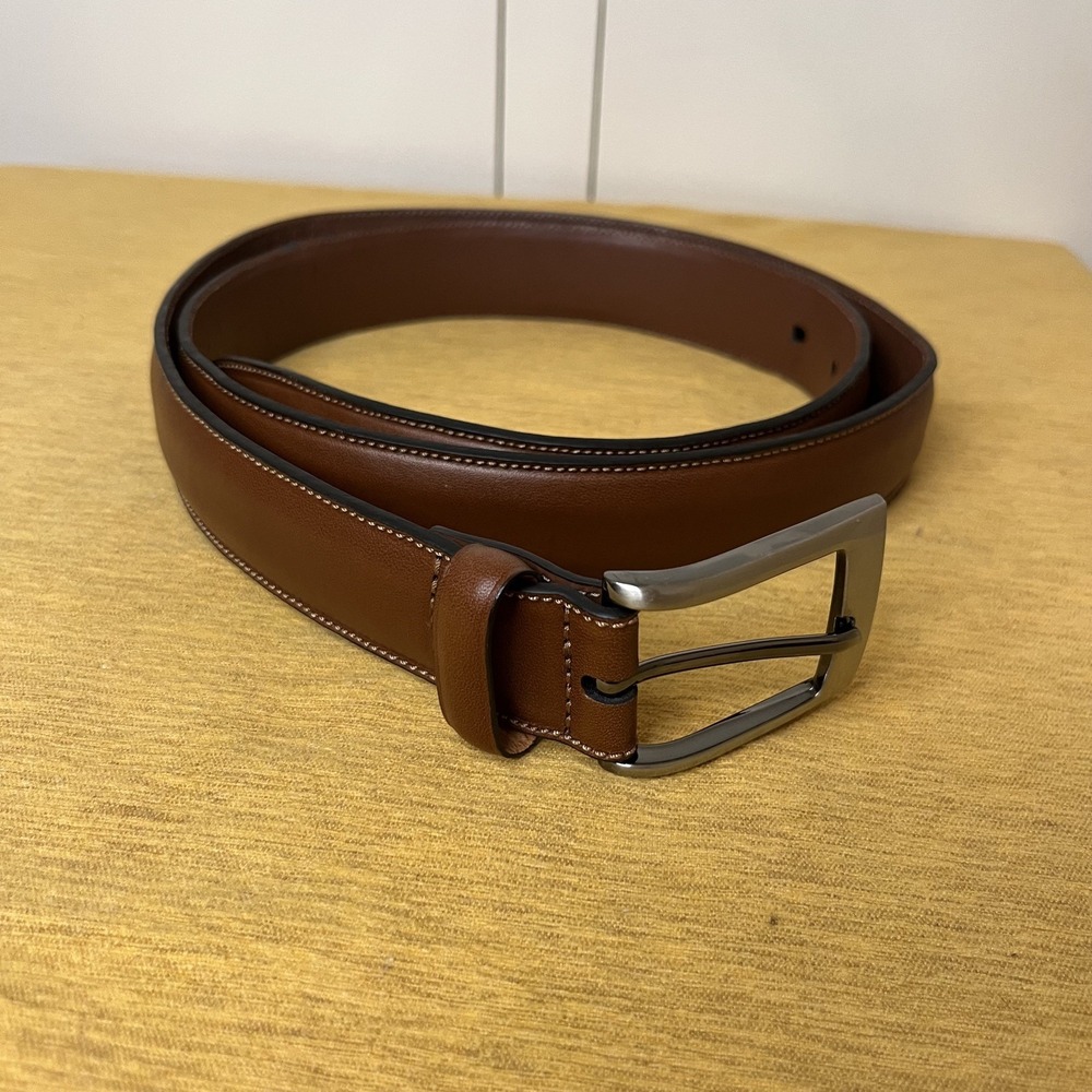 Penguin Munsingwear Men Belt 40 Brown Leather Adjustable Belt Buckle Accessories